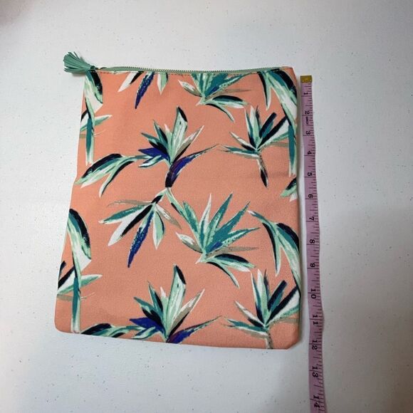 Rachel Pally Paradise foldable Clutch bag Coral Zipper Mint Teal FabFitFun NEW - Picture 4 of 7